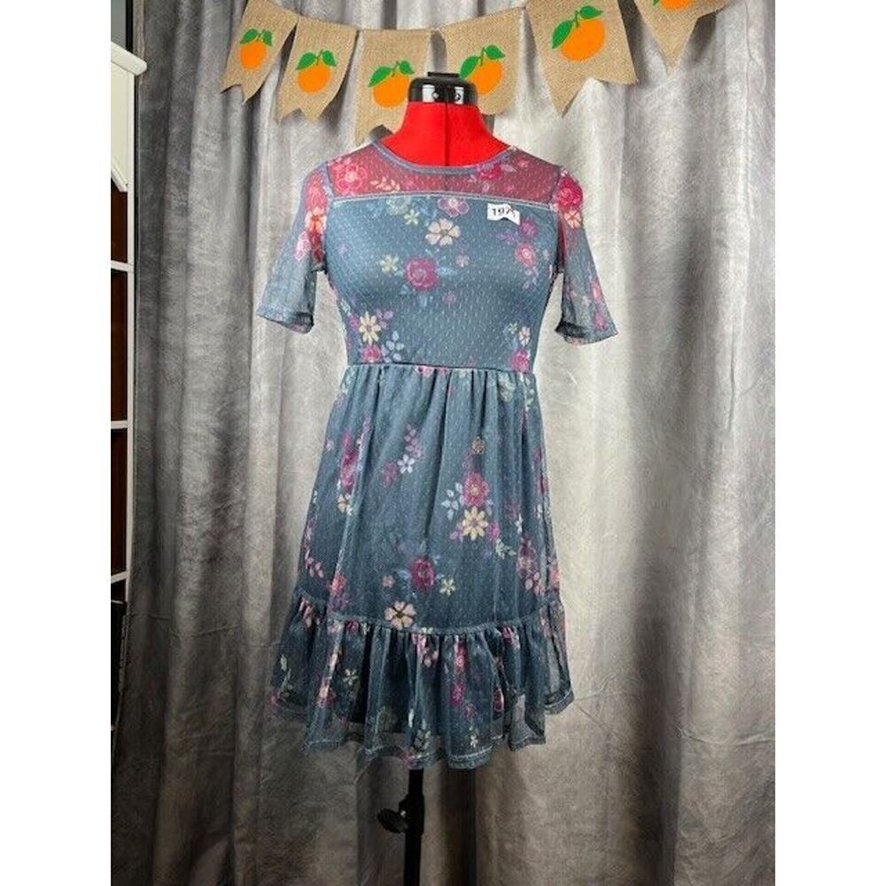 True Craft Girls Short Sleeve Floral Dress Size L